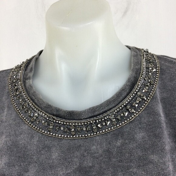 The Kooples Sport Sweatshirt Jewel Neckline Pullover Too Gray Size 3 US L - Picture 3 of 12